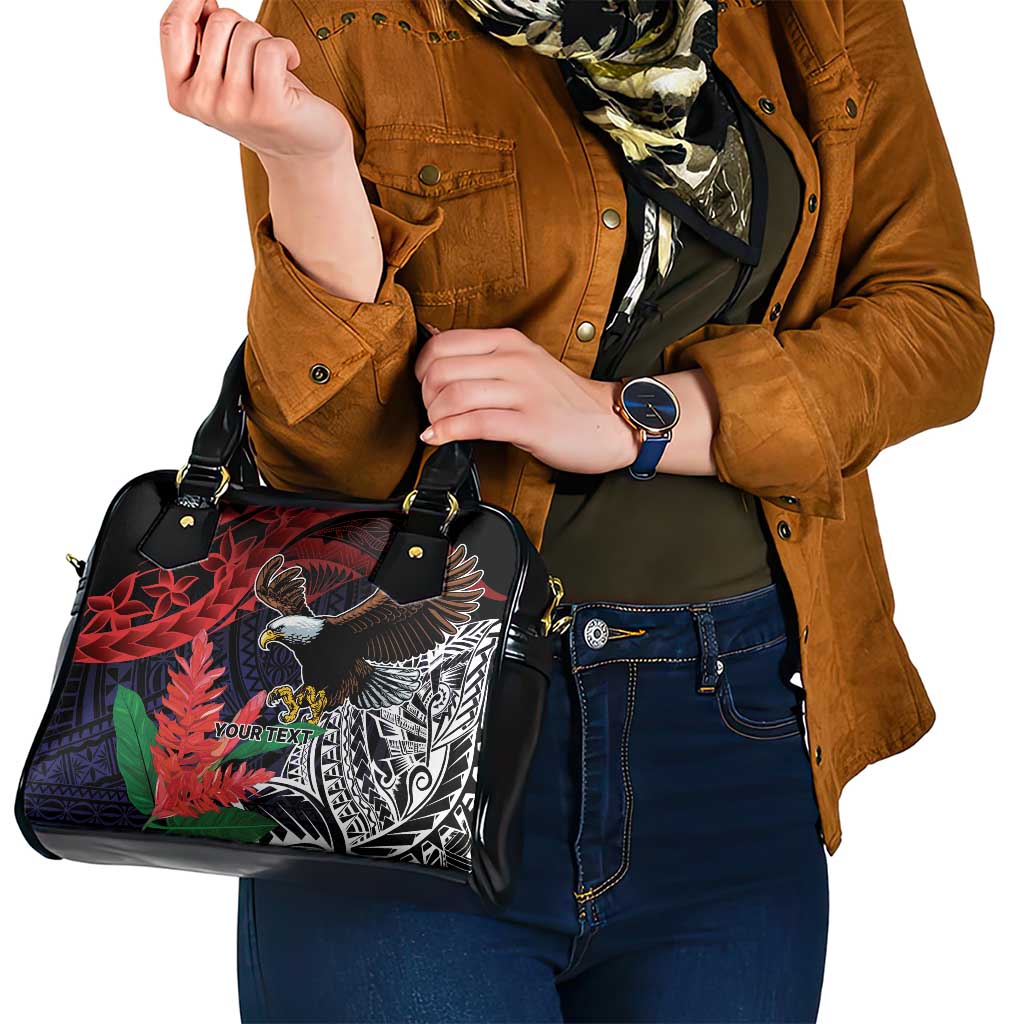 American Samoa Bald Eagle Personalized Shoulder Handbag Samoa Muamua Le Atua