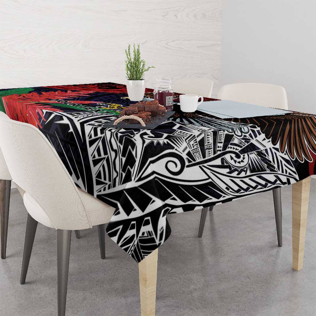 American Samoa Bald Eagle Personalized Tablecloth Samoa Muamua Le Atua