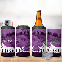 Anzac Day Gallipoli Personalised 4 in 1 Can Cooler Tumbler Purple Poppy Flowers LT9 - Polynesian Pride