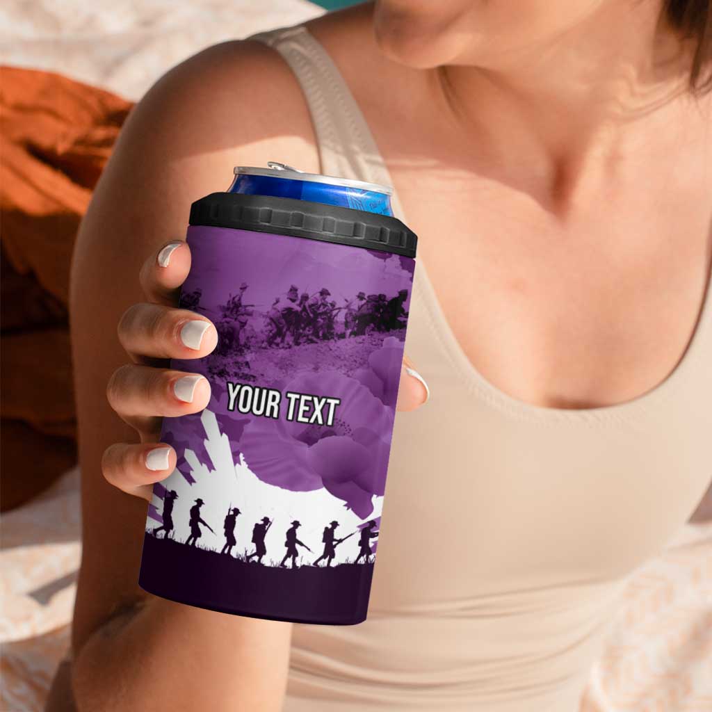 Anzac Day Gallipoli Personalised 4 in 1 Can Cooler Tumbler Purple Poppy Flowers LT9 - Polynesian Pride