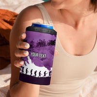Anzac Day Gallipoli Personalised 4 in 1 Can Cooler Tumbler Purple Poppy Flowers LT9 - Polynesian Pride