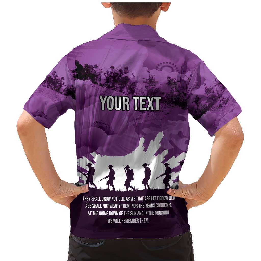 Anzac Day Gallipoli Personalised Family Matching Mermaid Dress and Hawaiian Shirt Purple Poppy Flowers LT9 - Polynesian Pride