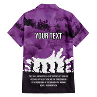 Anzac Day Gallipoli Personalised Family Matching Off The Shoulder Long Sleeve Dress and Hawaiian Shirt Purple Poppy Flowers LT9 - Polynesian Pride
