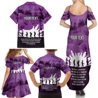 Anzac Day Gallipoli Personalised Family Matching Summer Maxi Dress and Hawaiian Shirt Purple Poppy Flowers LT9 - Polynesian Pride