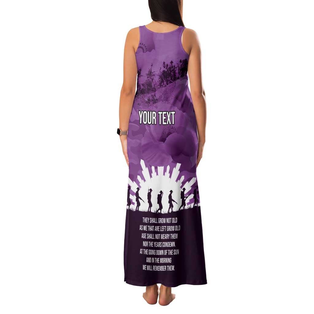 Anzac Day Gallipoli Personalised Family Matching Tank Maxi Dress and Hawaiian Shirt Purple Poppy Flowers LT9 - Polynesian Pride