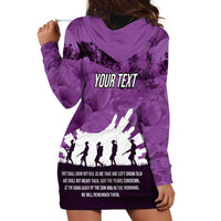 Anzac Day Gallipoli Personalised Hoodie Dress Purple Poppy Flowers LT9 - Polynesian Pride