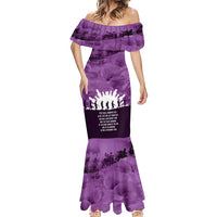 Anzac Day Gallipoli Personalised Mermaid Dress Purple Poppy Flowers LT9 - Polynesian Pride