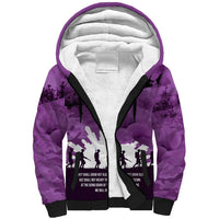 Anzac Day Gallipoli Personalised Sherpa Hoodie Purple Poppy Flowers LT9 Unisex Purple - Polynesian Pride