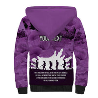 Anzac Day Gallipoli Personalised Sherpa Hoodie Purple Poppy Flowers LT9 - Polynesian Pride