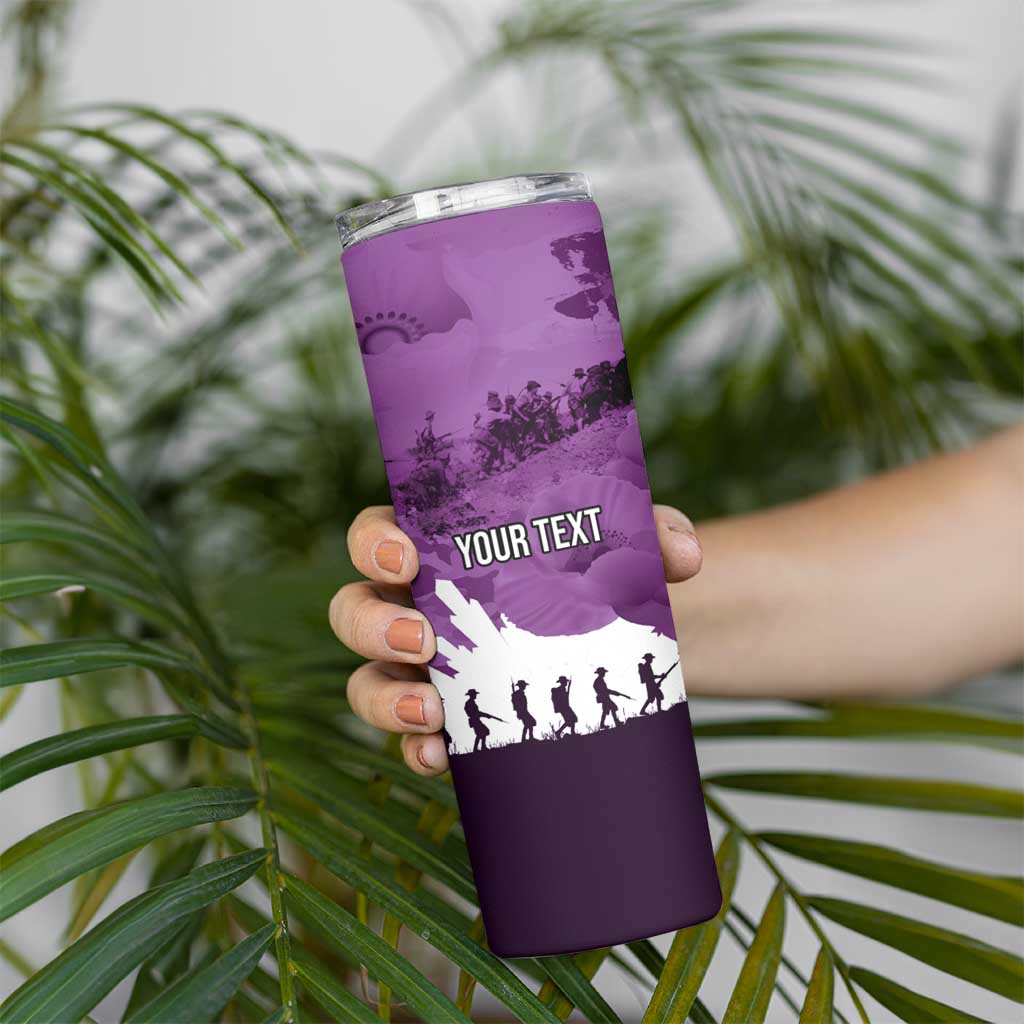Anzac Day Gallipoli Personalised Skinny Tumbler Purple Poppy Flowers LT9 - Polynesian Pride
