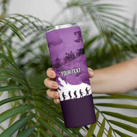 Anzac Day Gallipoli Personalised Skinny Tumbler Purple Poppy Flowers LT9 - Polynesian Pride