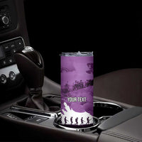 Anzac Day Gallipoli Personalised Skinny Tumbler Purple Poppy Flowers LT9 - Polynesian Pride