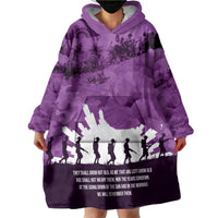 Anzac Day Gallipoli Personalised Wearable Blanket Hoodie Purple Poppy Flowers LT9 - Polynesian Pride