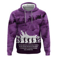 Anzac Day Gallipoli Personalised Zip Hoodie Purple Poppy Flowers