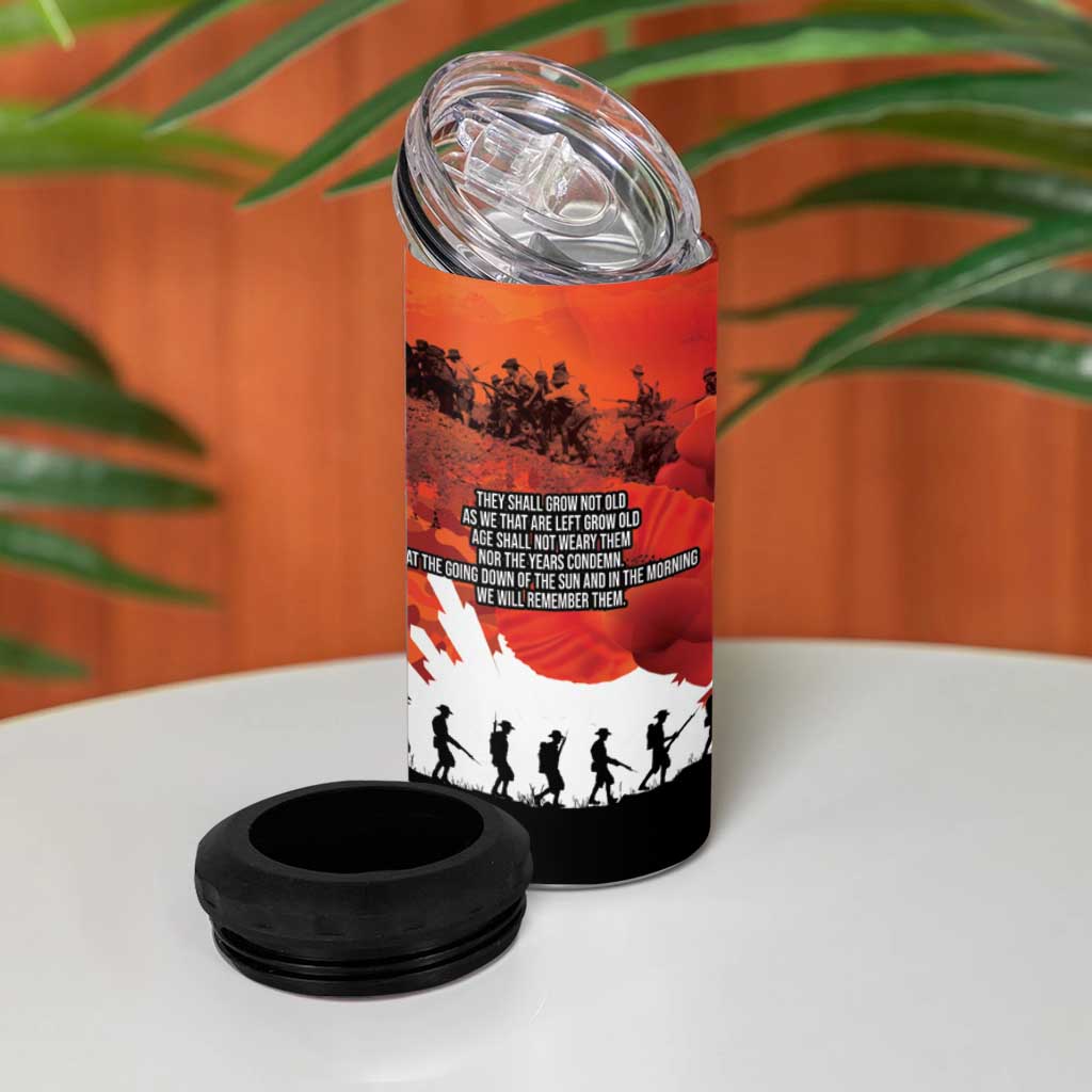 Anzac Day Gallipoli Personalised 4 in 1 Can Cooler Tumbler Red Poppy Flowers LT9 - Polynesian Pride
