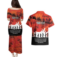 Anzac Day Gallipoli Personalised Couples Matching Puletasi and Hawaiian Shirt Red Poppy Flowers LT9 - Polynesian Pride