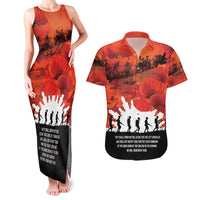 Anzac Day Gallipoli Personalised Couples Matching Tank Maxi Dress and Hawaiian Shirt Red Poppy Flowers LT9 Red - Polynesian Pride