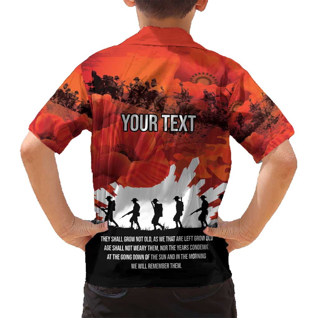 Anzac Day Gallipoli Personalised Family Matching Long Sleeve Bodycon Dress and Hawaiian Shirt Red Poppy Flowers LT9 - Polynesian Pride