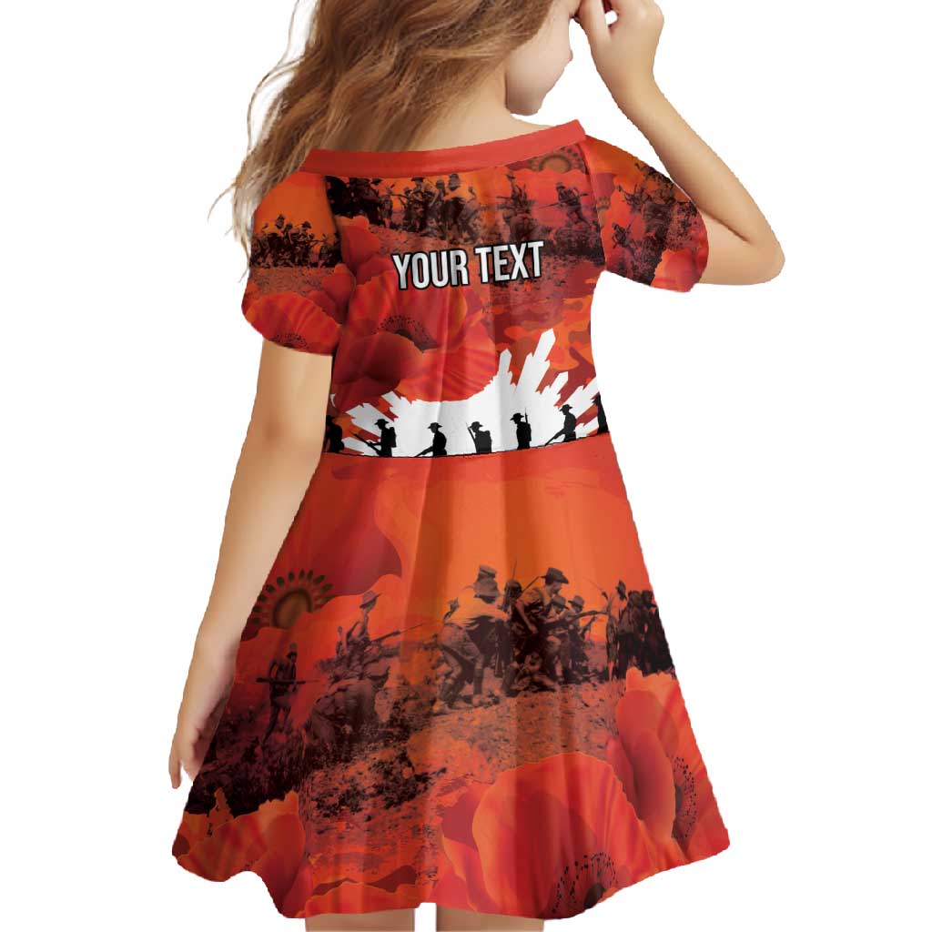 Anzac Day Gallipoli Personalised Family Matching Long Sleeve Bodycon Dress and Hawaiian Shirt Red Poppy Flowers LT9 - Polynesian Pride