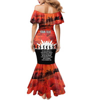 Anzac Day Gallipoli Personalised Family Matching Mermaid Dress and Hawaiian Shirt Red Poppy Flowers LT9 - Polynesian Pride