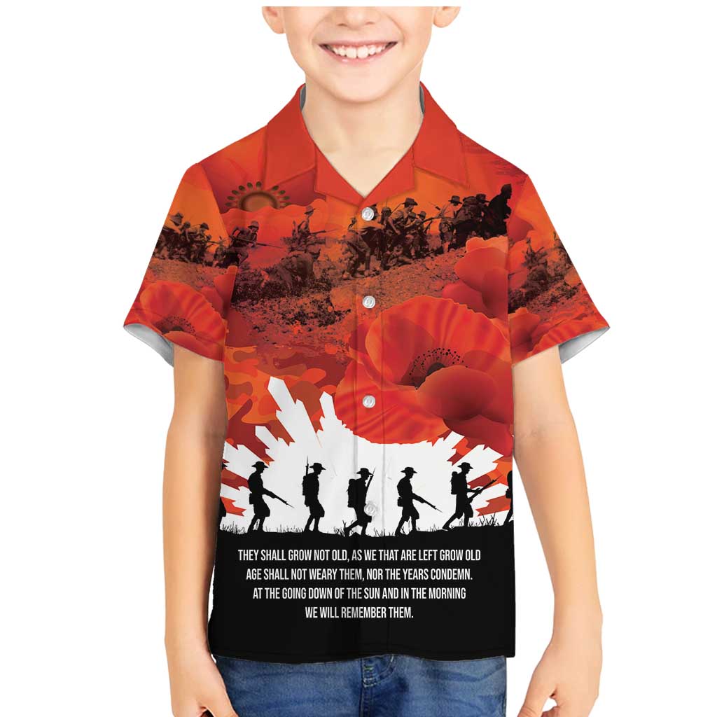 Anzac Day Gallipoli Personalised Family Matching Mermaid Dress and Hawaiian Shirt Red Poppy Flowers LT9 Son's Shirt Red - Polynesian Pride