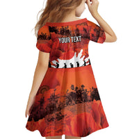 Anzac Day Gallipoli Personalised Family Matching Off The Shoulder Long Sleeve Dress and Hawaiian Shirt Red Poppy Flowers LT9 - Polynesian Pride