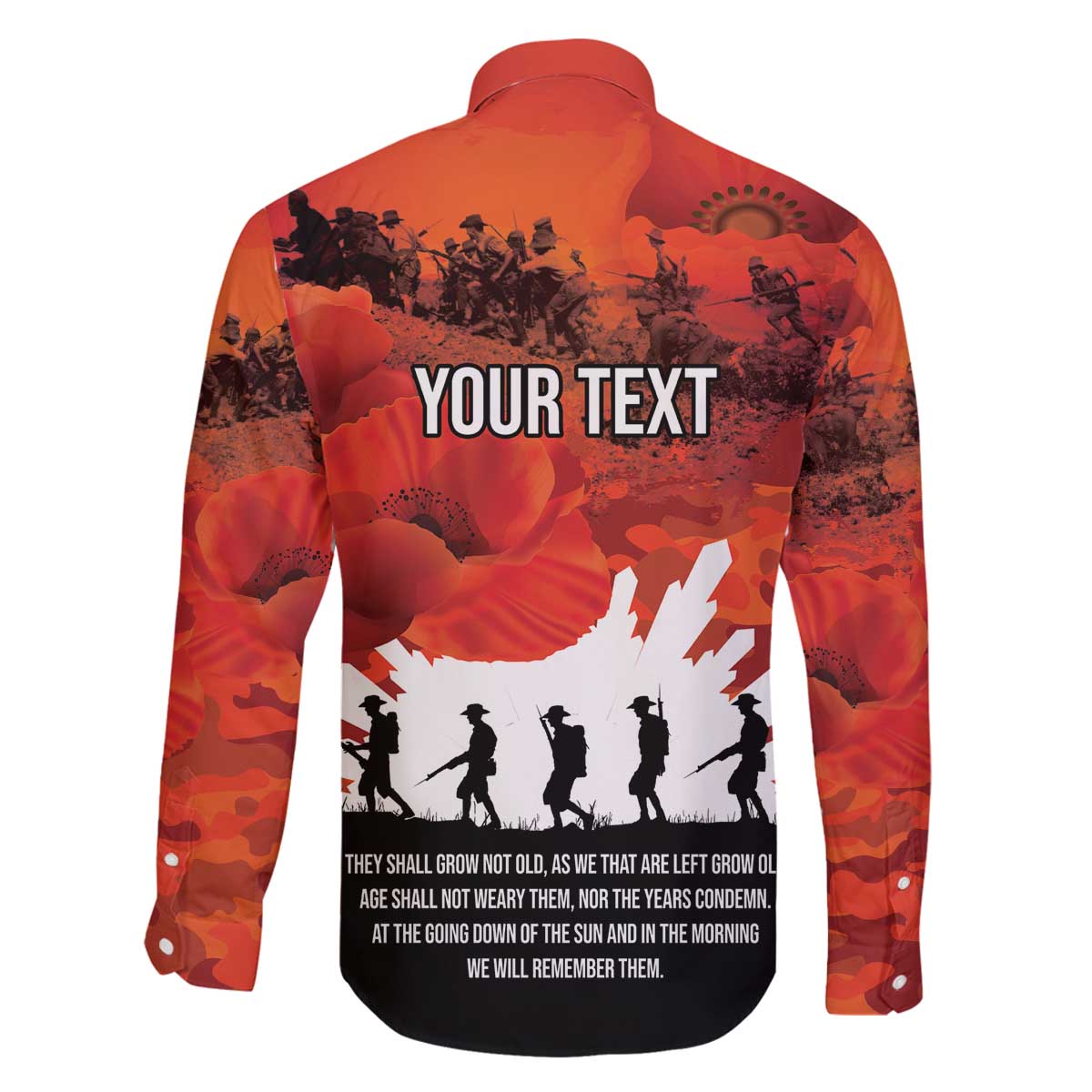 Anzac Day Gallipoli Personalised Family Matching Off The Shoulder Long Sleeve Dress and Hawaiian Shirt Red Poppy Flowers LT9 - Polynesian Pride