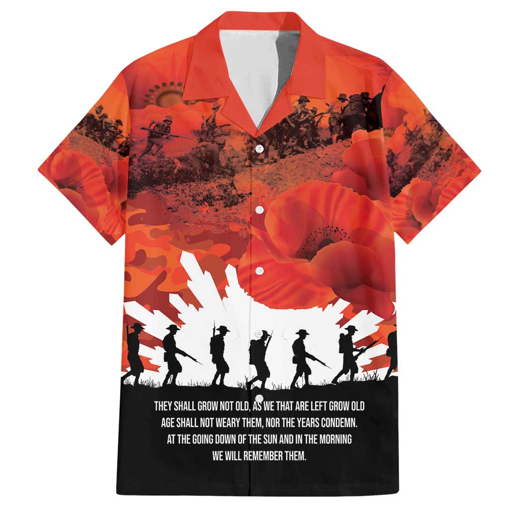 Anzac Day Gallipoli Personalised Family Matching Tank Maxi Dress and Hawaiian Shirt Red Poppy Flowers LT9 Dad's Shirt - Short Sleeve Red - Polynesian Pride