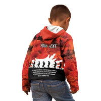 Anzac Day Gallipoli Personalised Kid Hoodie Red Poppy Flowers LT9 - Polynesian Pride