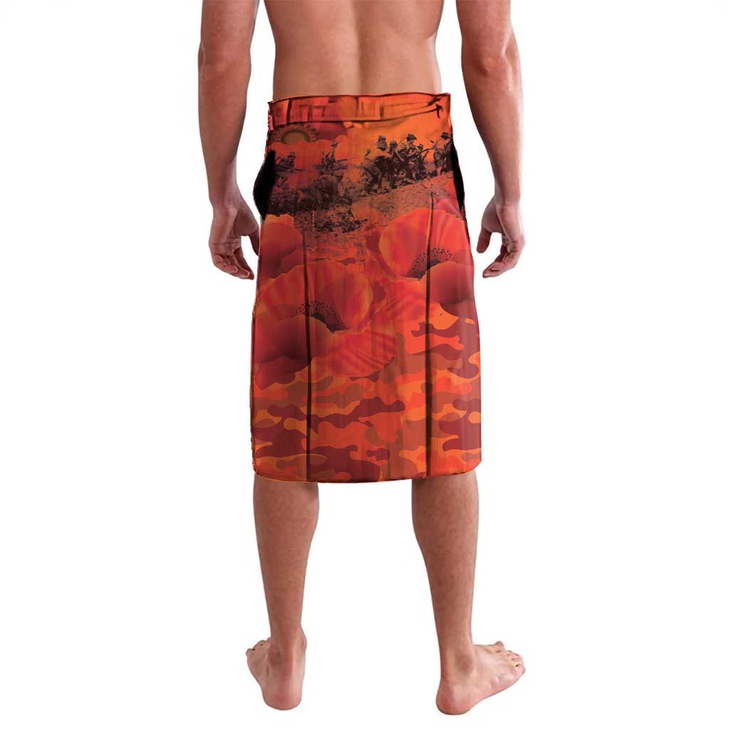 Anzac Day Gallipoli Personalised Lavalava Red Poppy Flowers