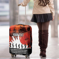Anzac Day Gallipoli Personalised Luggage Cover Red Poppy Flowers