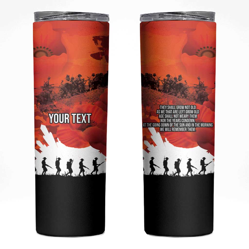 Anzac Day Gallipoli Personalised Skinny Tumbler Red Poppy Flowers LT9 Red - Polynesian Pride