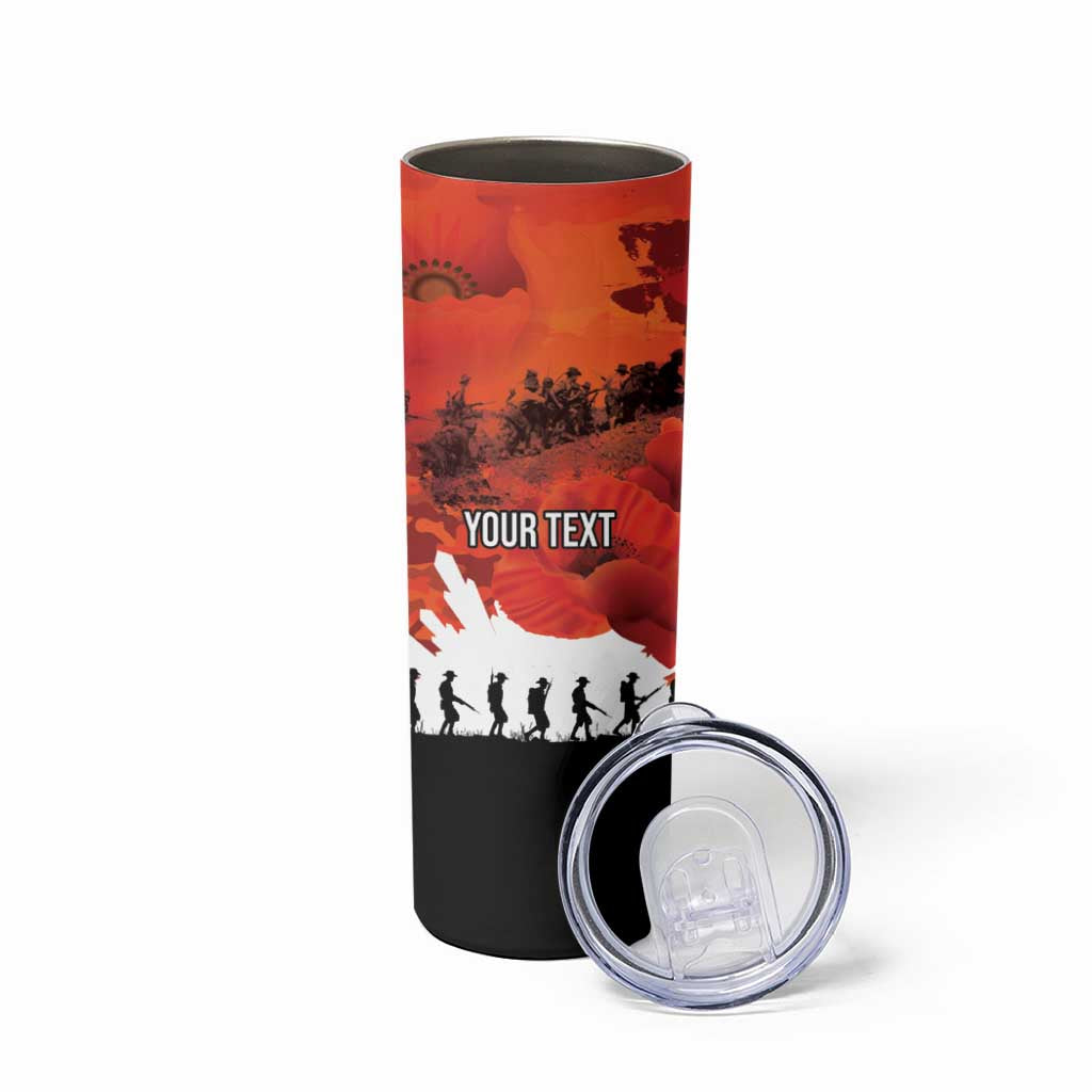 Anzac Day Gallipoli Personalised Skinny Tumbler Red Poppy Flowers LT9 - Polynesian Pride