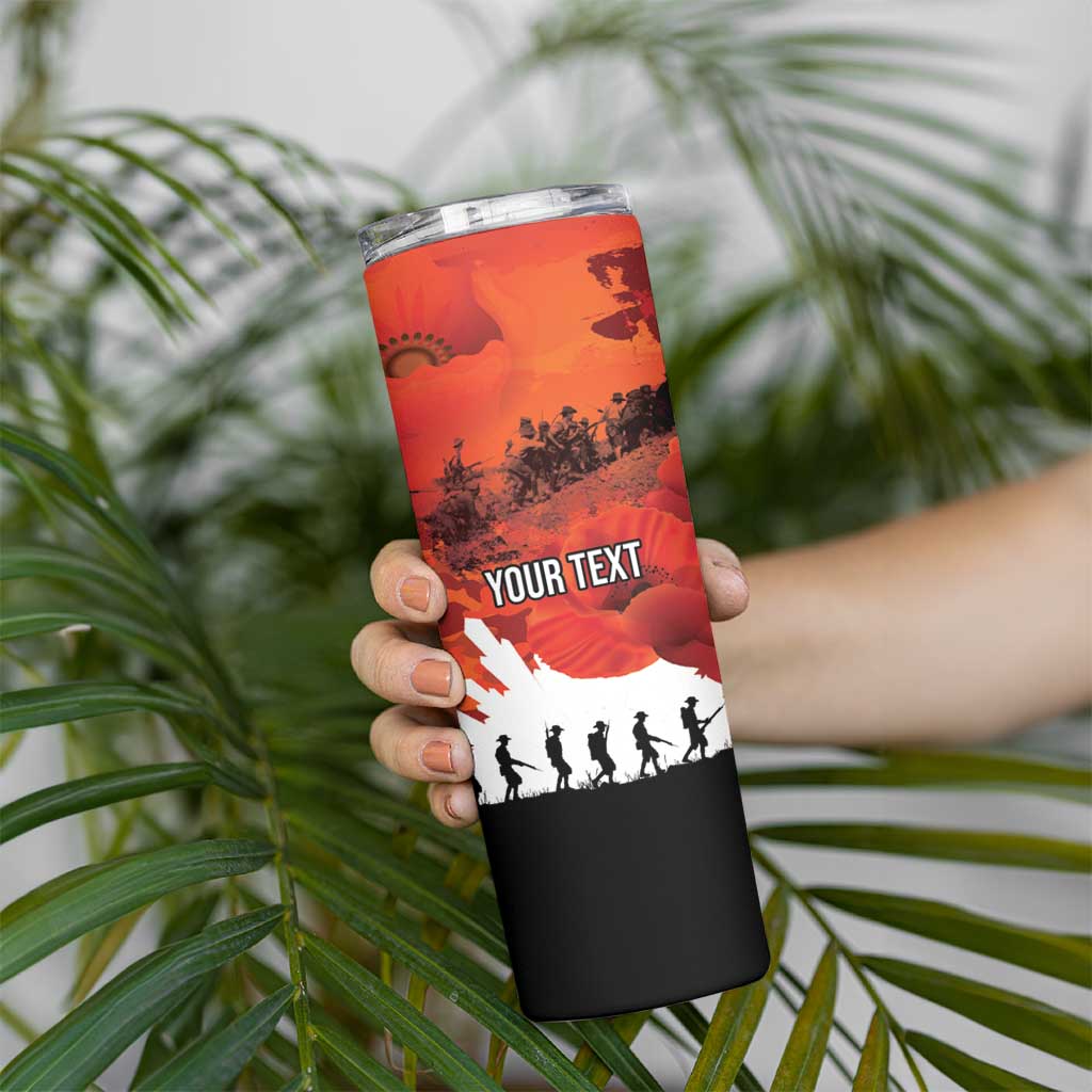 Anzac Day Gallipoli Personalised Skinny Tumbler Red Poppy Flowers LT9 - Polynesian Pride