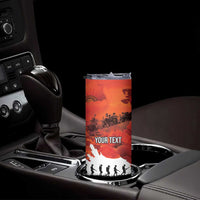 Anzac Day Gallipoli Personalised Skinny Tumbler Red Poppy Flowers LT9 - Polynesian Pride
