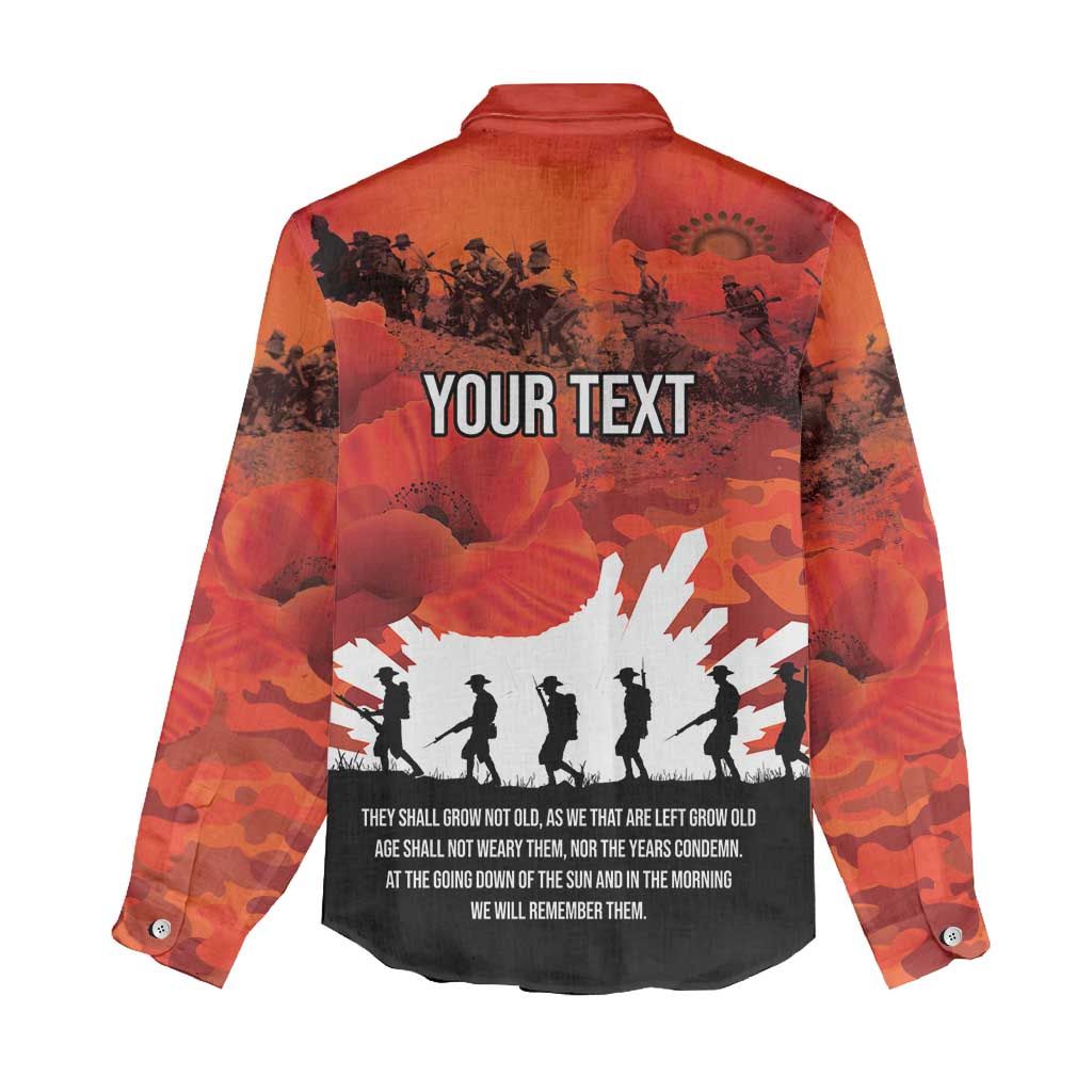Anzac Day Gallipoli Personalised Women Casual Shirt Red Poppy Flowers LT9 - Polynesian Pride