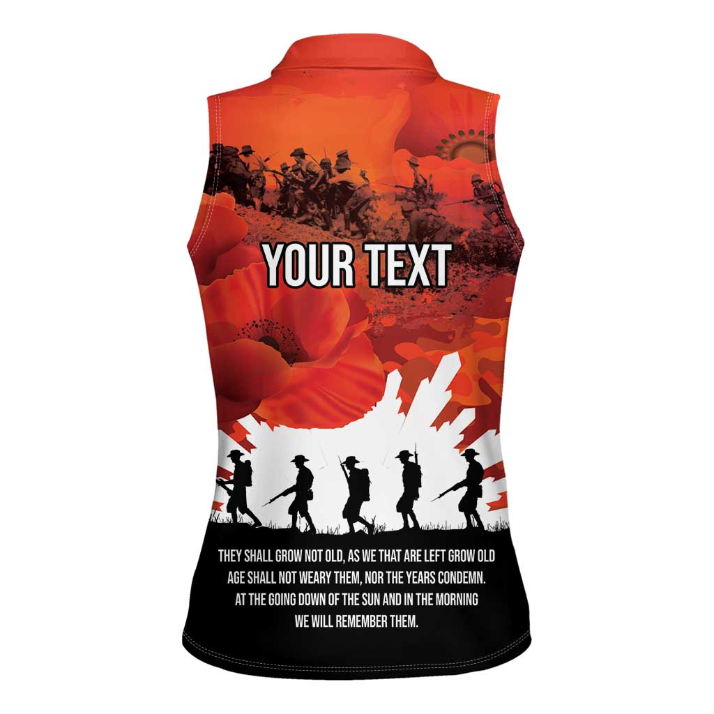 Anzac Day Gallipoli Personalised Women Sleeveless Polo Shirt Red Poppy Flowers LT9 - Polynesian Pride
