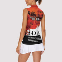Anzac Day Gallipoli Personalised Women Sleeveless Polo Shirt Red Poppy Flowers LT9 - Polynesian Pride
