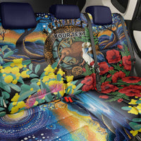 Kiwi-Kookaburra Bird ANZAC Personalised Back Car Seat Cover Aussie Golden Wattle Poppy Flowers LT9 - Polynesian Pride