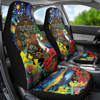 Kiwi-Kookaburra Bird ANZAC Personalised Car Seat Cover Aussie Golden Wattle Poppy Flowers LT9 - Polynesian Pride
