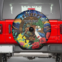 Kiwi-Kookaburra Bird ANZAC Personalised Spare Tire Cover Aussie Golden Wattle Poppy Flowers LT9 - Polynesian Pride