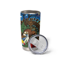 Kiwi-Kookaburra Bird ANZAC Personalised Tumbler Cup Aussie Golden Wattle Poppy Folowers LT9 - Polynesian Pride
