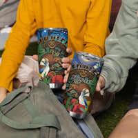 Kiwi-Kookaburra Bird ANZAC Personalised Tumbler Cup Aussie Golden Wattle Poppy Folowers LT9 - Polynesian Pride