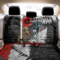 Kiwi-Tui Bird Soldier ANZAC Day Personalised Back Car Seat Cover Maori Silver Fern Motif LT9 - Polynesian Pride