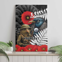 Kiwi-Tui Bird Soldier ANZAC Day Personalised Canvas Wall Art Maori Silver Fern Motif LT9 - Polynesian Pride