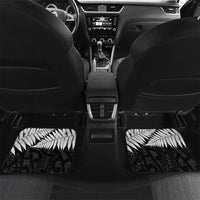 Kiwi-Tui Bird Soldier ANZAC Day Personalised Car Mats Maori Silver Fern Motif LT9 Set 2pcs - Back Black - Polynesian Pride