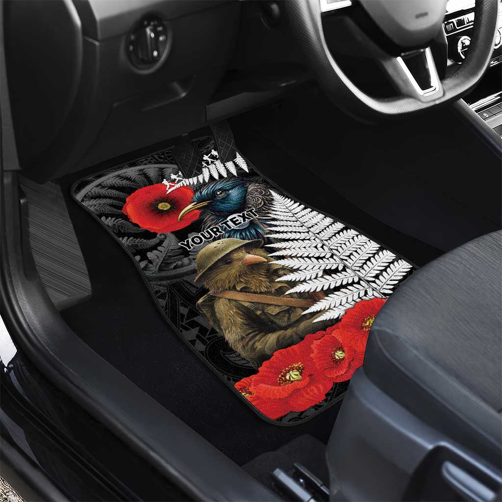 Kiwi-Tui Bird Soldier ANZAC Day Personalised Car Mats Maori Silver Fern Motif LT9 - Polynesian Pride
