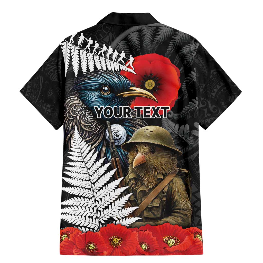 Kiwi-Tui Bird Soldier ANZAC Day Personalised Family Matching Mermaid Dress and Hawaiian Shirt Maori Silver Fern Motif LT9 - Polynesian Pride