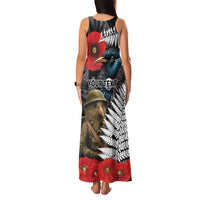 Kiwi-Tui Bird Soldier ANZAC Day Personalised Family Matching Tank Maxi Dress and Hawaiian Shirt Maori Silver Fern Motif LT9 - Polynesian Pride