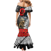 Kiwi-Tui Bird Soldier ANZAC Day Personalised Mermaid Dress Maori Silver Fern Motif LT9 - Polynesian Pride